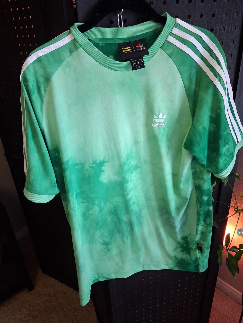 adidas Green Tie-Dye Trefoil Short Sleeve Tee